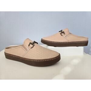 Spenco Woven Mule Loafers Size 8 Comfort Slip-On Orthotic Shoes Beige Comfort